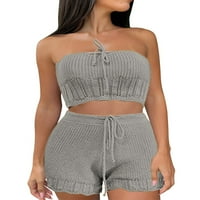 Eyicmarn Women Klint Hraštači za kratke hlače, cijev za vezanje sa elastičnim kratkim hlačama Ljetna