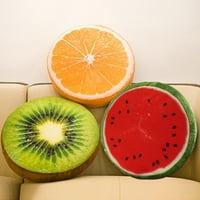 Trgovinski okrugli jastuci 3D Print Narančasta Kiwi lubenica ukrasna plišana smiješna voća punjena jastuka za igračke sjedala za kauč, stolica, pod, kauč