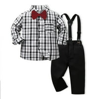 Dječja odjeća Toddler Baby Boys Gentleman Bowie Veine Majica TOPS + suspender hlače Outfits Chmora