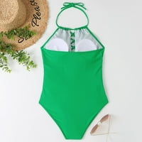 Zapadni kupaći kostimi za žene Ženske kupaće kostime Bikinis Halter Retro Green S