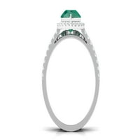 Laboratorija u obliku kruške odrasli zeleni safirni prsten sa moissine, prsten za suzanje sa poboljšačem,