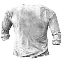 Abtel Muška bluza V izrez T majice Slim Fit majica Men Ležerne prilike pulover bijeli l