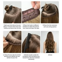 Smeđa žica za kosu dugi sintetički isječak u val kovrčavom kosu za žene podesive veličine Prozirna traka za glavu čipke prednje perike kose ravno
