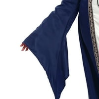 Renesansna haljina za žene vintage s kapuljačom s kapuljačom elegantna maxi haljina s dugim rukavima