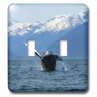 3drose grbavi kitove za razbijanje u Tihom okeanu u kanalu Lynn u jugoistočnoj Aljasci - dvostruki preklopni prekidač