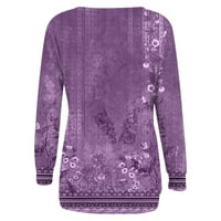 Azrian Womens Duksetshirts čišćenje, dugih rukava Okrugli bluza i majice za prodaju zimi na prodaju