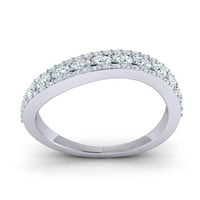Prirodno 1.25CT okruglo Diamond Prong Classic 3row Bridal Vjenčani prsten GUNI Čvrsti 14K Zlatni FG