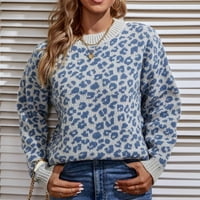 Znojiči pulover AoKSee za žene Ležerne prilike Leopard Print Dukserice Pulover dugih rukava majica
