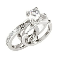 Yuehao Pribor za prstenje u kreativnim kombiniranim prstenom sa cirkonom i svestranim modnim prstenom srebrnim 9