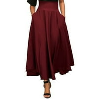 Ženska puna suknja Vintage elastična struka nagnuta oblika ljuljačka suknja za djevojke dame žene žene