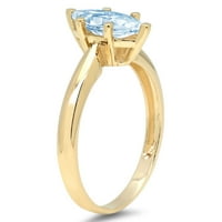 1CT Marquise Cut Prirodno nebo Plava Topaz 14K žuta zlatna godišnjica zaručničke prstene veličine 4,25