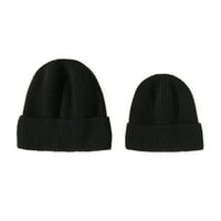 Šešir jesen i zimska solidna boja pleteni roditeljski šešir za dječji šešir toplo woolik pleteni šešir