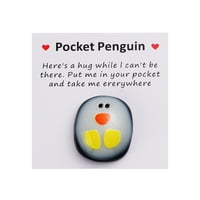 Džep pingvin, slatki životinjski pokloni, misleći na tebe, zagrljaj, staklo fudiod y7w4