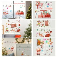 Htwon božićne naljepnice, božićne naljepnice za prozor, Xmas Reindeer & Snowflake dizajn zidne naljepnice za uklanjanje prozora, za božićnu zabavu