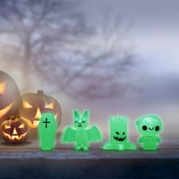 Wirlsweal Halloween Ghost ukrasi svjetlosni ukrasni kontrast boja jeziva zeleno svjetlo zastrašujuće ukrasite smiješne izraze Različite poštike Halloween Resin ukrasi zabava