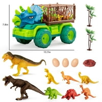 Dinosaur TOY TOY za djecu 3 godine, TRICERATOPS transportni nosač automobila sa dino figure, aktivnosti Play Mat, Dino Jaja i drveće, Capture Jurassic Dinosaur Play za dječake i djevojke