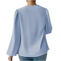 Ženski vrhovi dugih rukava za zimsko čišćenje Ženska nova košulja s dugim rukavima na dugim rukavima i američkim šifonima Losed V-izrez TOP COLLAR majica majica