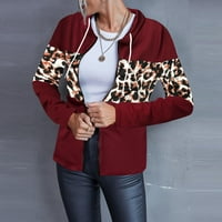 Ženski dugi rukav Leopard kaput dame jeseni zip up duksevi dukseri