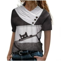 Ženska maselion Print T majica Ležerne prilike izlaska košulja Pulover kratki rukav vrhovi nepravilne