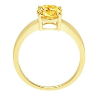 2. CT sjajan ovalni rez prozirni simulirani dijamant 18k žuti zlatni pasijans prsten sz 4,75