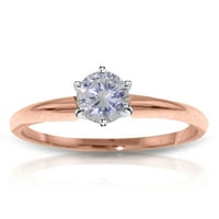 GALAXY ZLAT 14K Čvrsti ružni zlatni pasijans prsten sa 0. ct. H-i, Si- Prirodni dijamant - veličina
