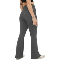 Moderne ženske seksi joga hlače Visoki struk poprečni široki nog čvrstih boja vježba joga hlače sive
