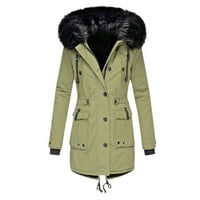 WHLBF zimski kaputi za žene plus veličine, žene plus veličine zimskog kompozitnog plišanog dugmeta kaput od jakne