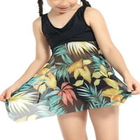 Lieramram majka kćeri ljetni kupaći kostimi, cvijet listova patchwork V-izrez rezervoar + kratke hlače