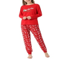 Božićni pidžami podudarajuće set elk print pulover majica + pantalone baby rhoper