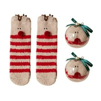 Giligiliso božićna čišćenje Božićna lopta Coral Fleece Socks poklon bo božićni poklon zadebljano crtane