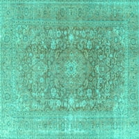 Ahgly Company Machine Persible Square Perzijski tirkizni plavi Tradicionalni prostirke, 6 'Trg