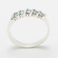 Britanci napravio 9k bijelo zlato prirodno plavo Topaz ženski vječni prsten - Opcije veličine - veličine