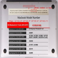 KAISHEK HARD SHELL CASE CASTER COMPTIULY MACBOOK Air S model A & A1369, BEZ USB-C BLUE serije A 0630