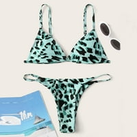 Bikini setovi za žene poklone za žene, žene leopard tiska visokog struka Dvije dvobojne kupaćih kostimi