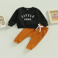 Coduop Toddler Baby Boy Mali dude pulover Duks hlače set hlače