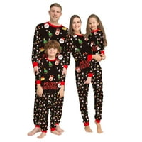 Porodica Pajamas Baby Boys Girginje Božićni muškarac Štampano pismo TOP + rešetke hlače Xmas Odeća Pajamas