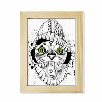 Džemper bijela mačja glava zaštita životinja ljubimca za kućne ljubimce Desktop krasni foto okvir Display umjetnička slika Drvena