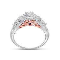 Zlatna zvjezdica 14KT Dvo-tonski zlatni okrugli dijamant Bridal Wedding prsten set CTTW