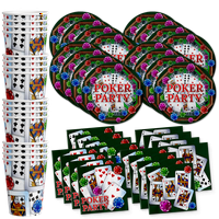 Poker Party isporuke postavljene ploče salpkins cups stolni pribor za 16 godina