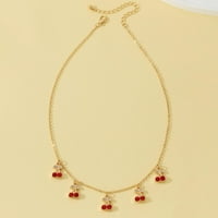 Ogrlica sa hanxiulinom ornament Crvena ogrlica od Cherry Choker ženska