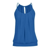 Žene Ljeto Loose Lowrens O vrat Cami Tenk topls prsluk bluza XL - tamno plava