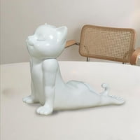 Joga statue mačka meditacija životinja ukrasna bijela statua figurine kitty smola domaće dekor