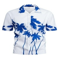 Niveer Muška majica s kratkim rukavima bluza rever v Vrh vrata meka kokosovo drvo plavo 3xl
