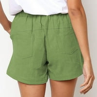 CacommAmrk PI Ženske kratke hlače plus klirence ženske crteže casual elastične struk džep labave čvrste kratke hlače zelene 18