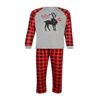 Gupgi roditelj-djeca božićne pidžame jelene tiskane vrhove pletenih hlača odijelo