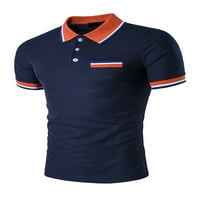 Bomotoo Muns T majica rever vrat Polo majica dugme TEE rebrasta pulover plaža bluza Navy plave s