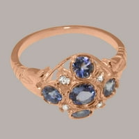 Britanci napravio 14k ružičasto zlato Real Prirodni tanzanite i kubni cirkonijski ženski zaručni prsten