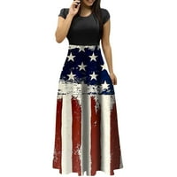 Žene 4. jula Američka zastava Ljeto Maxi haljina