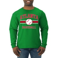 Divlji Bobby City of Atlanta Baseball Fantasy Fan Sports Muška majica dugih rukava, Kelly, X-Veliki