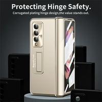 za Galaxy Z Fold Case, Z Fold Case sa KickStandom, Bulit-in Prednjim staklom Sve oko kućišta + zaštitnik